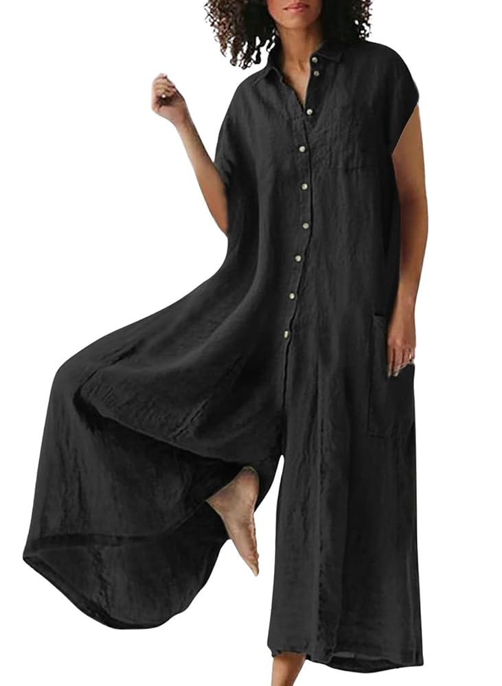 Amazon.com: CHARTOU Loose Wide Leg Jumpsuit Women Jumper